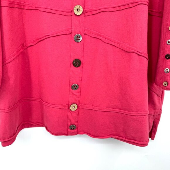 Multiples pink assorted Button raw edge lagenlook art to wear woman’s size 2X - Picture 6 of 9